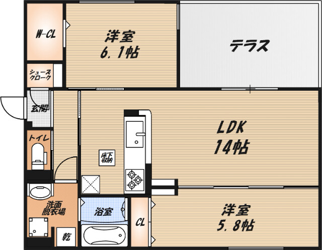 D-residence下田部Bの間取り