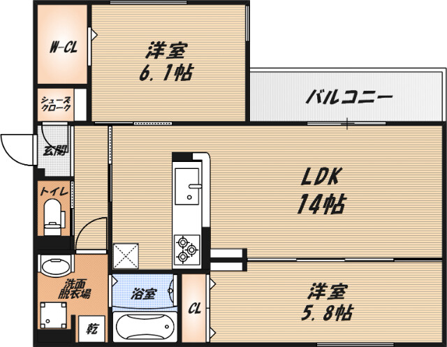 D-residence下田部Bの間取り