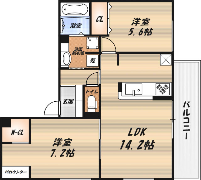 D-residence下田部Bの間取り