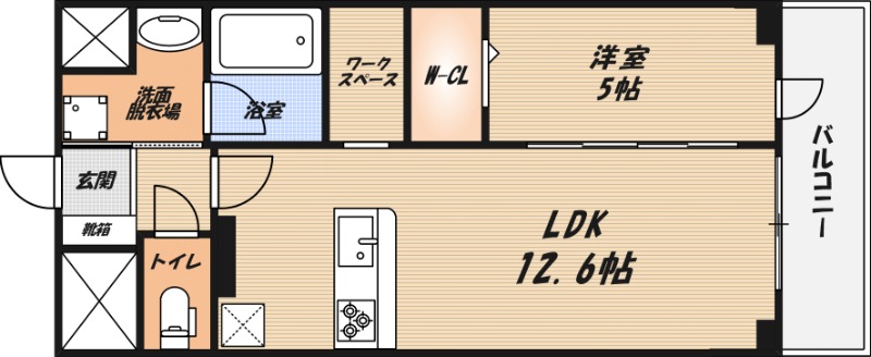 大手町の完工年月(2026年1月)築の賃貸マンションの間取り