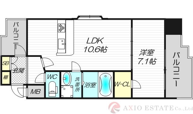 スプランディッド新大阪Ⅴの間取り