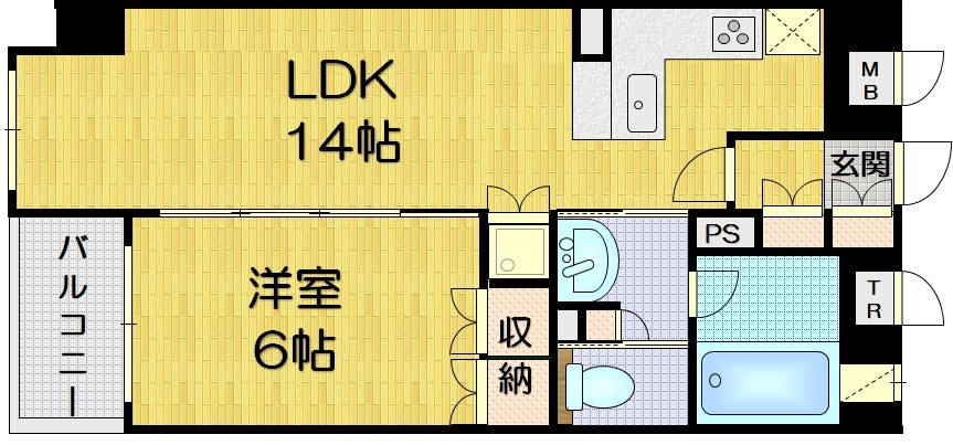 柿本町の完工年月(2014年12月)築の賃貸マンションの間取り
