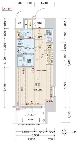 西七条南衣田町の完工年月(2016年3月)築の賃貸マンションの間取り