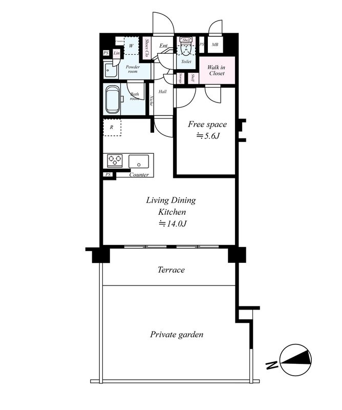 田中門前町の完工年月(2012年2月)築の賃貸マンションの間取り