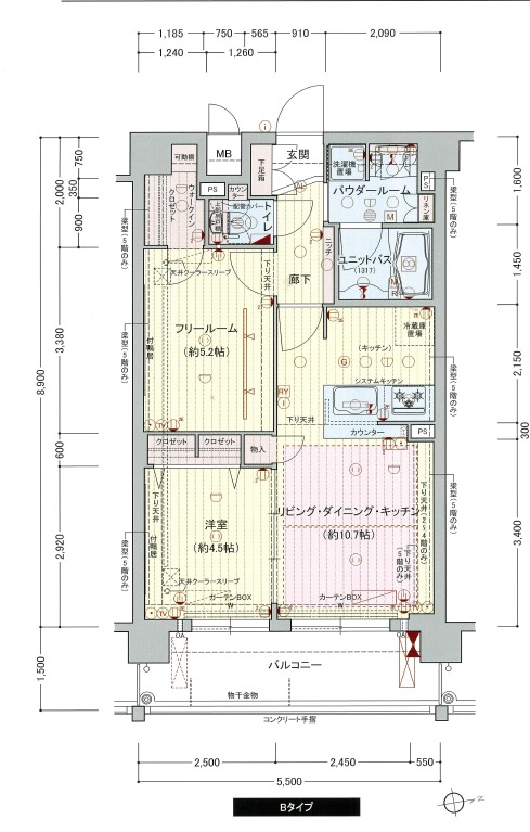 田中門前町の完工年月(2012年2月)築の賃貸マンションの間取り