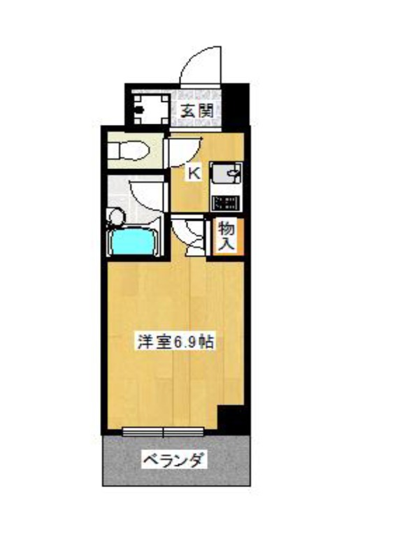 傘鉾町の完工年月(1998年3月)築の賃貸マンションの間取り