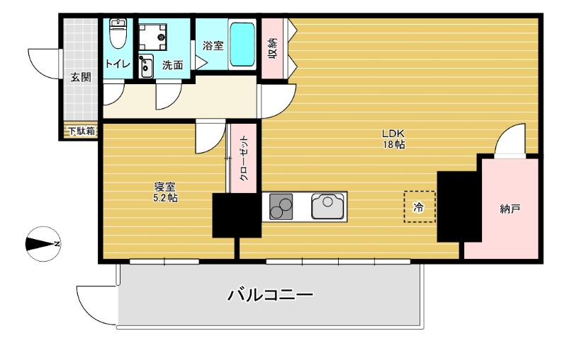 傘鉾町の完工年月(1998年3月)築の賃貸マンションの間取り