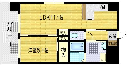 上白山町の完工年月(2017年8月)築の賃貸マンションの間取り