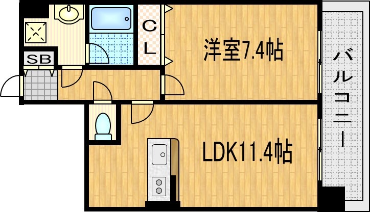 西七条掛越町の完工年月(2007年3月)築の賃貸マンションの間取り