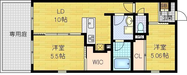三条油小路町の完工年月(2019年1月)築の賃貸マンションの間取り