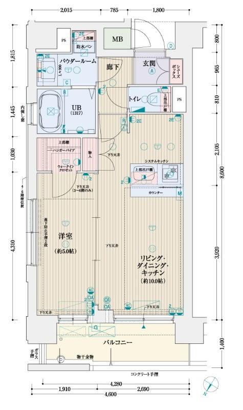 吉祥院御池町の完工年月(2020年4月)築の賃貸マンションの間取り