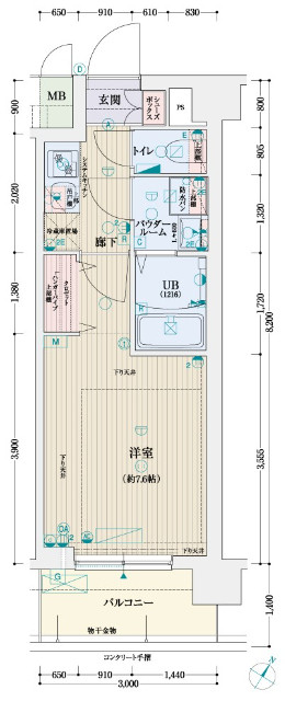 吉祥院御池町の完工年月(2020年4月)築の賃貸マンションの間取り