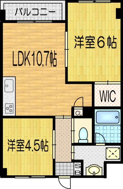 桂畑ケ田町の完工年月(2012年3月)築の賃貸マンションの間取り
