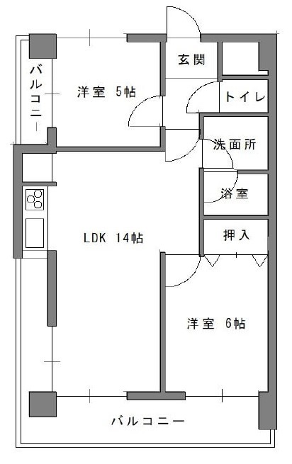 西ノ京原町の完工年月(1983年4月)築の賃貸マンションの間取り