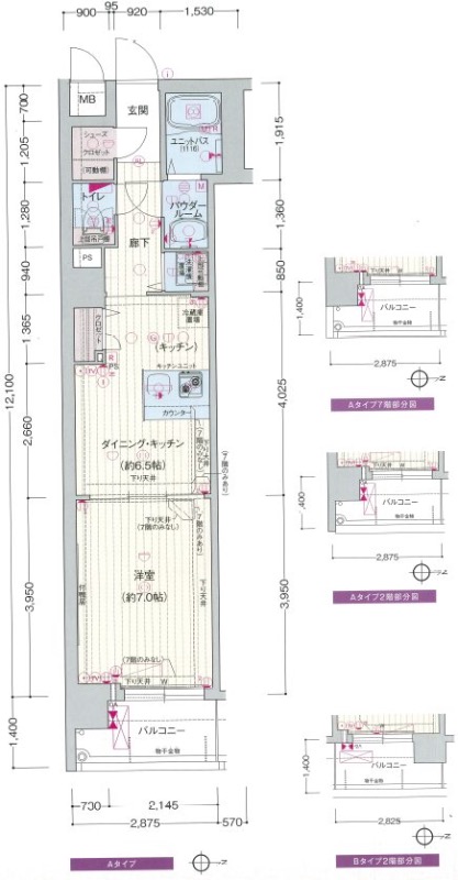 上五条町の完工年月(2014年3月)築の賃貸マンションの間取り