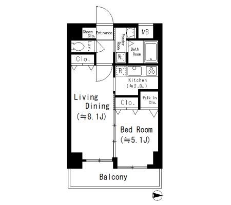 柿本町の完工年月(2015年2月)築の賃貸マンションの間取り