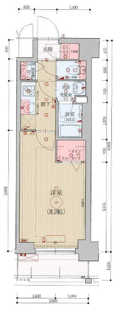 西院安塚町の完工年月(2021年8月)築の賃貸マンションの間取り