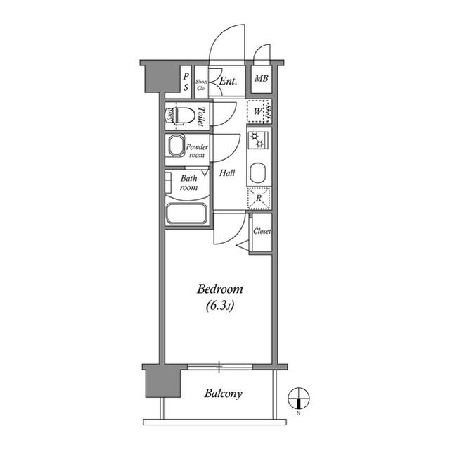 西七条西石ケ坪町の完工年月(2021年7月)築の賃貸マンションの間取り