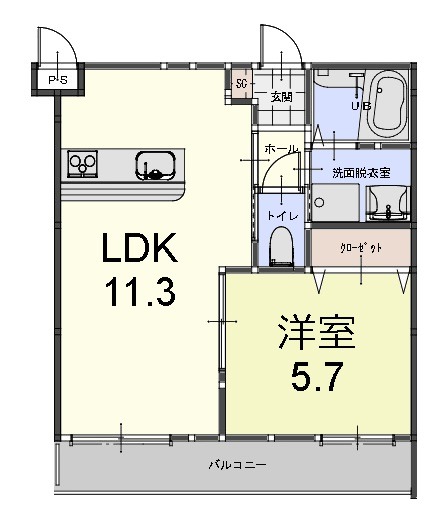 壬生松原町の完工年月(2021年11月)築の賃貸アパートの間取り