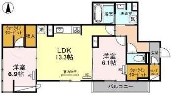 西七条掛越町の完工年月(2022年7月)築の賃貸アパートの間取り
