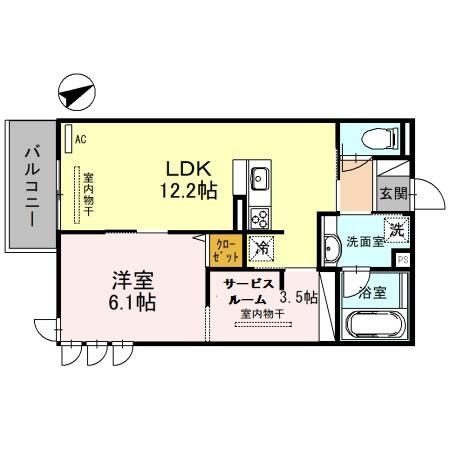 西京極北衣手町の完工年月(2022年3月)築の賃貸アパートの間取り