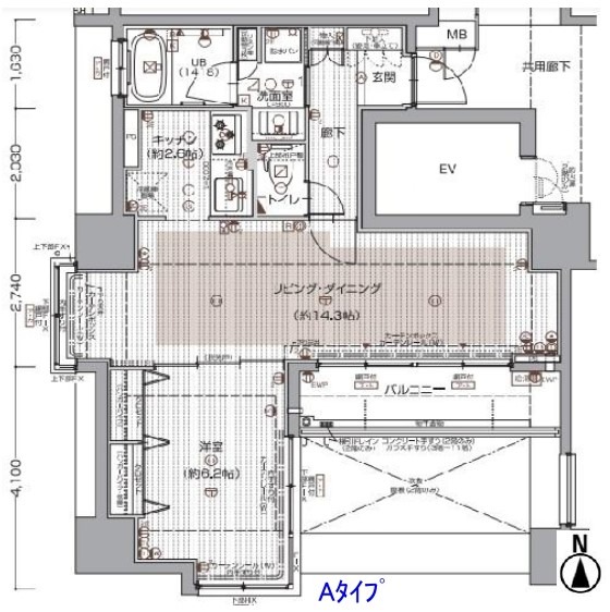丸木材木町の完工年月(2013年2月)築の賃貸マンションの間取り