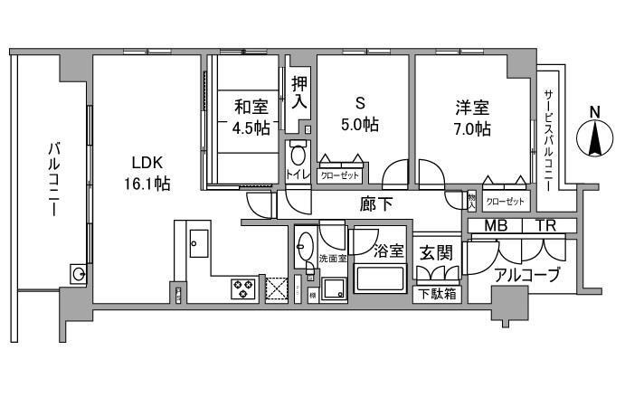 吉水町の完工年月(2014年1月)築の賃貸マンションの間取り