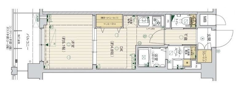 西院日照町の完工年月(2023年3月)築の賃貸マンションの間取り