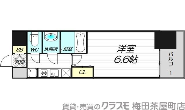 立売堀の完工年月(2021年3月)築の賃貸マンションの間取り