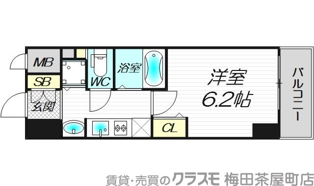 プレサンス堺筋本町フィリアの間取り