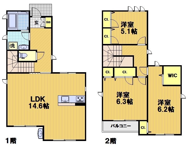 物集女町の完工年月(2018年12月)築の賃貸アパートの間取り