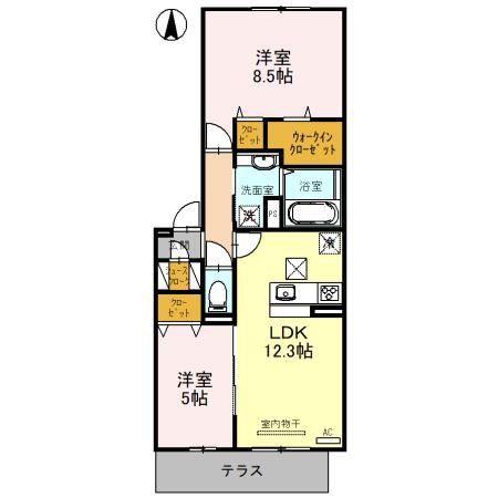 調子の完工年月(2023年9月)築の賃貸アパートの間取り