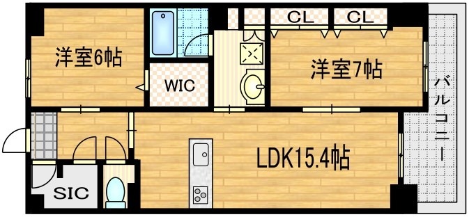 開田の完工年月(2018年3月)築の賃貸マンションの間取り