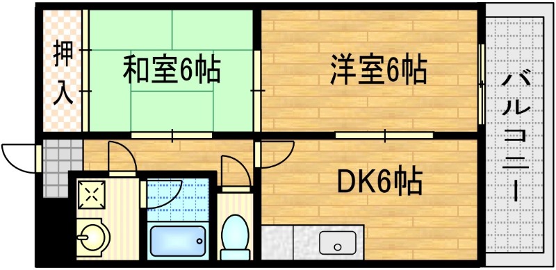 吉祥院宮ノ西町の完工年月(1990年4月)築の賃貸マンションの間取り