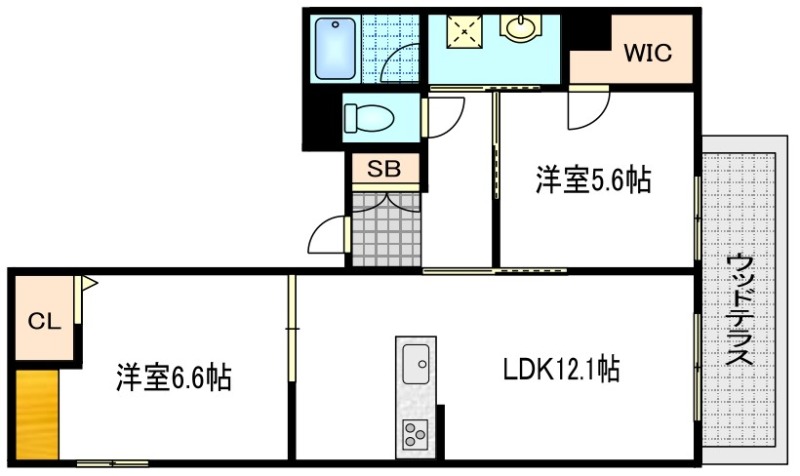 山田中吉見町の完工年月(2024年3月)築の賃貸アパートの間取り