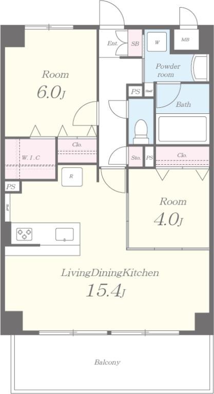 岡崎法勝寺町の完工年月(2016年3月)築の賃貸マンションの間取り