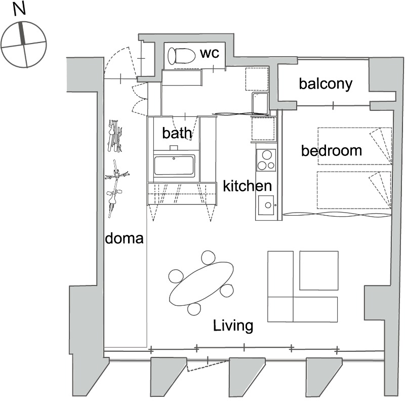 茶磨屋町の完工年月(2024年2月)築の賃貸マンションの間取り