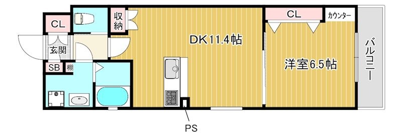 塗師屋町の完工年月(2024年3月)築の賃貸マンションの間取り