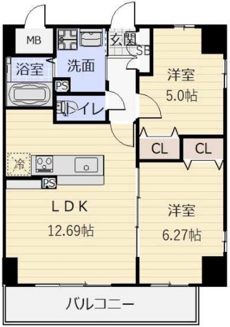 吉祥院三ノ宮西町の完工年月(2025年3月)築の賃貸マンションの間取り