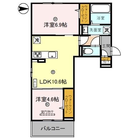 川島東代町の完工年月(2025年1月)築の賃貸アパートの間取り