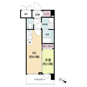 西京極新明町の完工年月(2024年12月)築の賃貸マンションの間取り