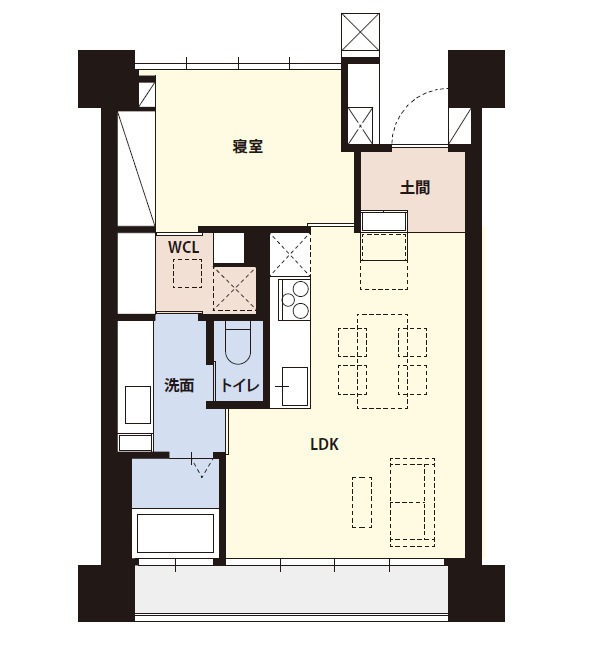西七条北衣田町の完工年月(2024年9月)築の賃貸マンションの間取り
