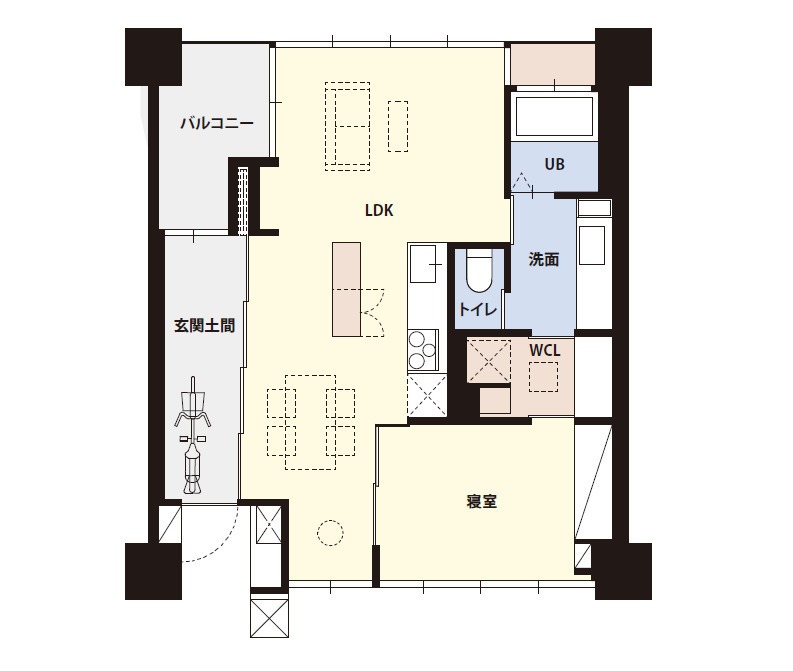 西七条北衣田町の完工年月(2024年9月)築の賃貸マンションの間取り