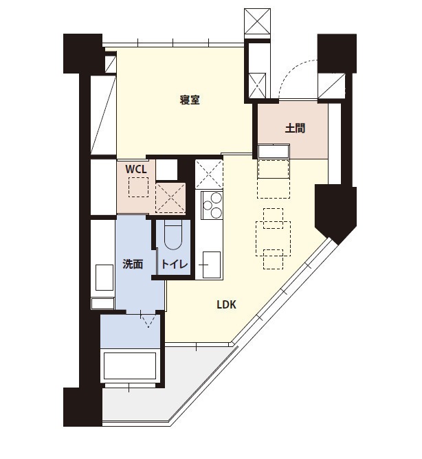 西七条北衣田町の完工年月(2024年9月)築の賃貸マンションの間取り