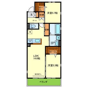 北白川久保田町の完工年月(2025年3月)築の賃貸アパートの間取り