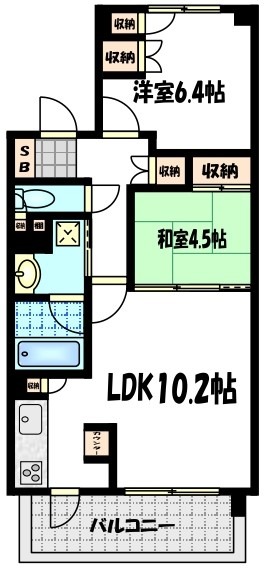 仲之町の完工年月(1999年3月)築の賃貸マンションの間取り