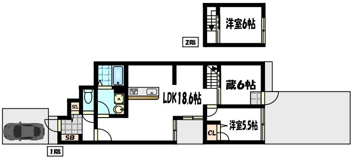 桂下豆田町の完工年月(2024年9月)築の賃貸アパートの間取り
