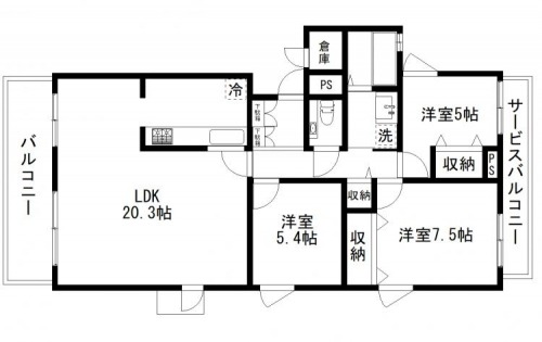 小山上花ノ木町の完工年月(1996年2月)築の賃貸マンションの間取り