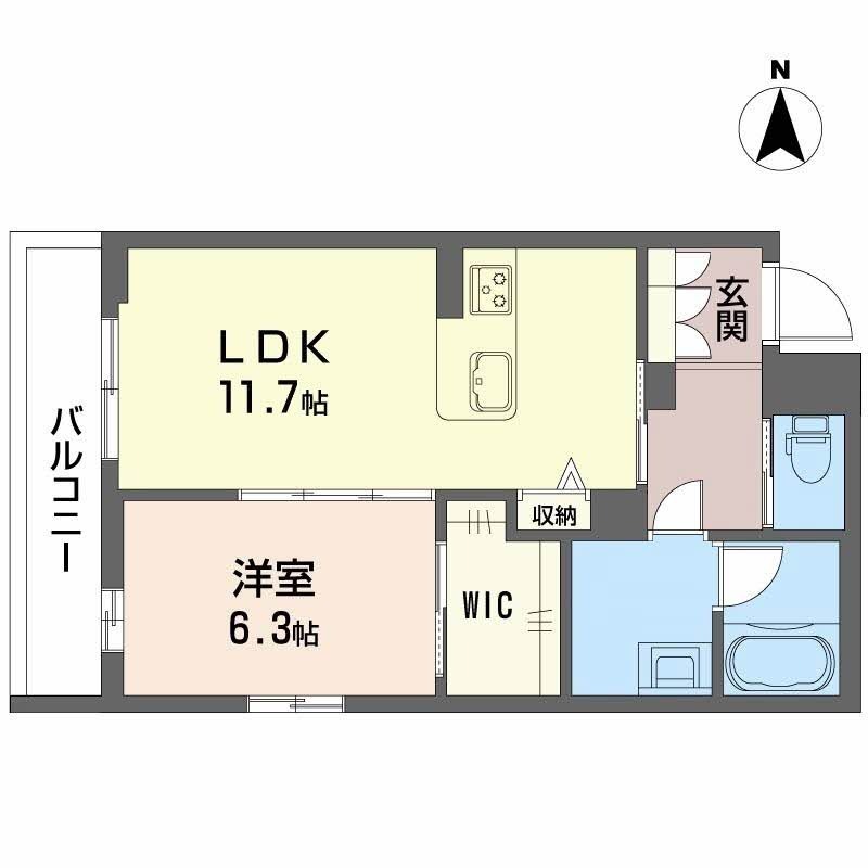 藤岡町の完工年月(2025年10月)築の賃貸マンションの間取り