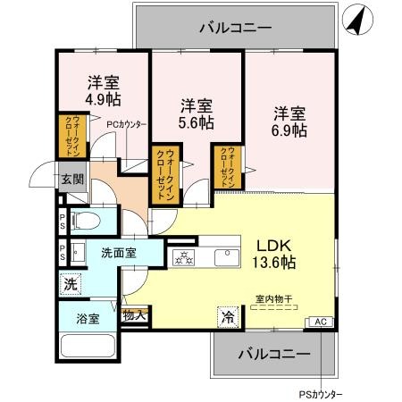 梅津構口町の完工年月(2025年7月)築の賃貸アパートの間取り